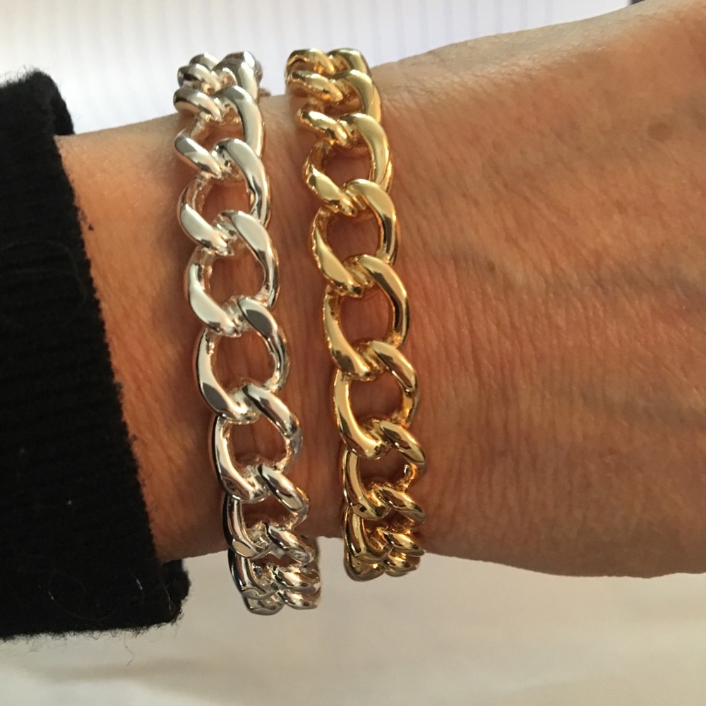 Stunning Cuban chain link bangles NWT